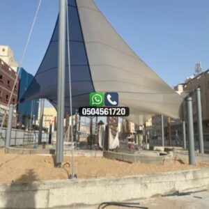 تضليلات المملكة للمظلات والسواتر - مظلات شد انشائي 1